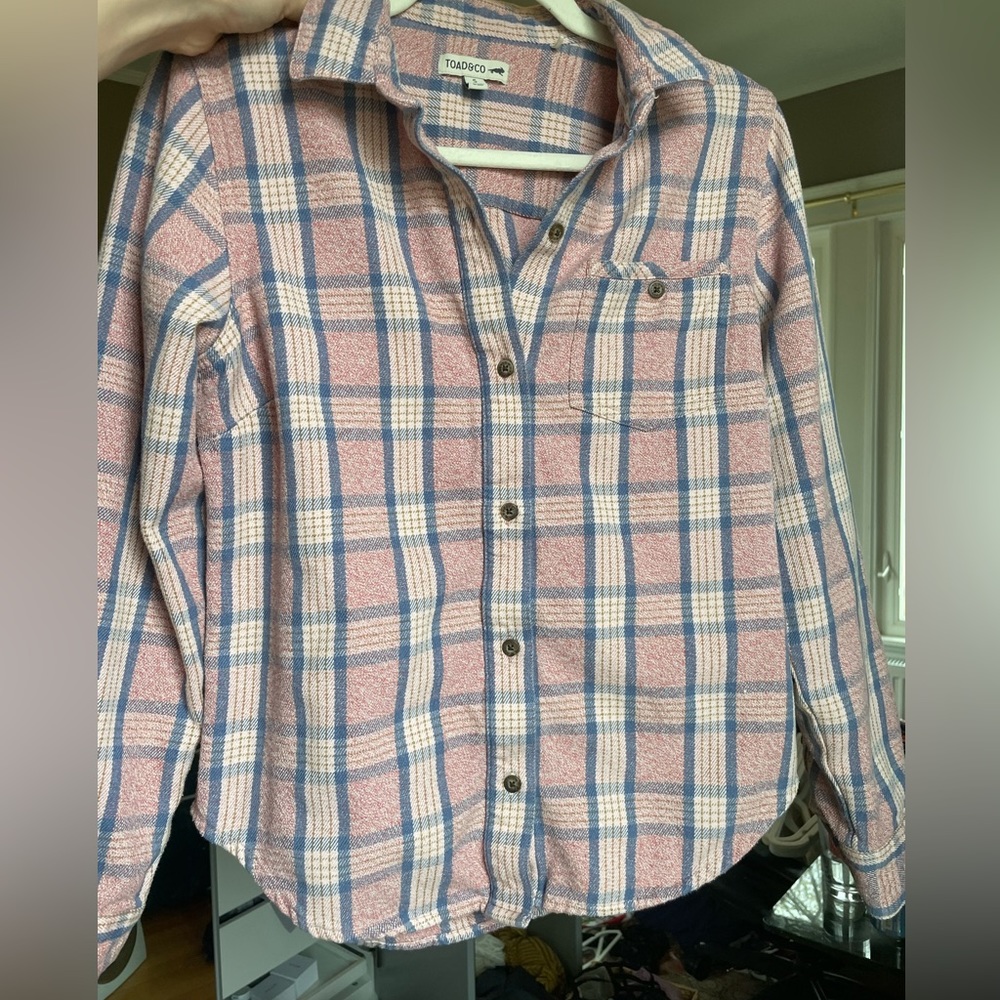 Toad&Co Light Pink Flannel S